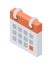 Minimalist calendar on spring isometric vector illustration. Simple schedule agenda memo reminder