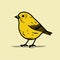 Minimalist Canary Illustration In Bold Monochrome Style