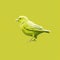 Minimalist Canary Sketch In Green And White With Thick Lines And Best Quality 8k Resolution