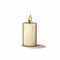 Minimalist Candle Illustration: Light Beige Cartooning With Realistic Usage Of Light And Color