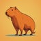 Minimalist Capybara Illustration: Stylized Vector Concept Art