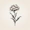 Minimalist Carnation Flower Symbol Vector Illustration