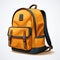 Minimalist Cartoon Backpack Illustration In Vibrant Yellow