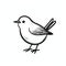 Minimalist Cartoon Bird Drawing: Cute And Simple Children\\\'s Art