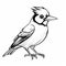 Minimalist Cartoon Blue Jay Coloring Page For Children