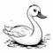 Minimalist Cartoon Duck Illustration For Children\\\'s Coloring Page