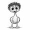 Minimalist Cartoon Emu Coloring Page For Children