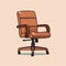 Minimalist Cartoon Illustration Of An Office Chair