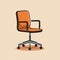 Minimalist Cartoon Image Of An Office Desk Chair