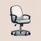 Minimalist Cartoon Office Chair Illustration