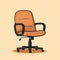 Minimalist Cartoon Office Chair Vector Illustration