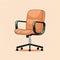 Minimalist Cartoon Office Chair Vector Illustration