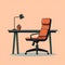 Minimalist Cartoon Office Chair Vector Illustration