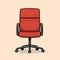 Minimalist Cartoon Office Chair On Yellow Background