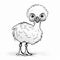 Minimalist Cartoon Ostrich Coloring Page For Children