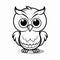 Minimalist Cartoon Owl Coloring Page For Children