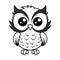 Minimalist Cartoon Owl Coloring Pages For Children