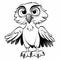 Minimalist Cartoon Owl Illustration For Children\\\'s Book