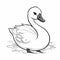 Minimalist Cartoon Swan Coloring Page For Children