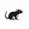 Minimalist Cartooning: The Black Rat Icon On A White Background