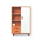 Minimalist Cartoonish Wood Cabinet Illustration On White Background