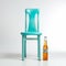 Minimalist Chair On Beer Bottle: Turquoise Art With German Pilsner Influence