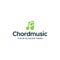 Minimalist CHORD MUSIC melody tune logo design
