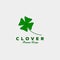 Minimalist clover leaf logo template vector illustration design. simple four leaf clover symbol