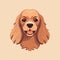 Minimalist Cocker Spaniel Dog Breed Vector Illustration