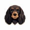Minimalist Cocker Spaniel Emoji: Cute Dog Face Logos And Icons