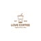 Minimalist Coffee cup with love design