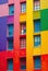 Minimalist colorful windows on a building illustration