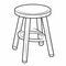 Minimalist Coloring Page Of A Stool In Mamiya Rb67 Style