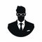 Minimalist Consultant Icon: Professional Man In Sunglasses And Suit