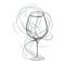 Minimalist Continuous Line Art Drawing of a Glass of Wine for Elegant Invitations.