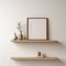 Minimalist Corner Shelf With Frame And Vase For Home Decor