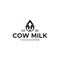 minimalist COW MILK animals mamalia Logo design