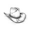 Minimalist Cowboy Hat Line Drawing for Western-Themed Designs.