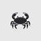 Minimalist Crab Icon On Dark Background