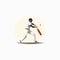 Minimalist Cricket Player Batting Illustration In Subtle Realism Style