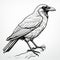 Minimalist Crow Illustration In Detailed Penciling Style