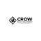 minimalist CROW square Excavator bird Logo design