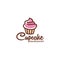 Minimalist cupcake bakery logo design