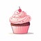 Minimalist Cupcake Illustration With Bold Colors