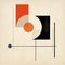 Minimalist Dada Image Inspired By Bauhaus: A Black And Orange Geometric Drawing