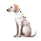 Minimalist Dalmatian Watercolor Painting on Soft Pastel Background for Invitations and Posters.