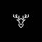 Minimalist Deer Antler Monogram Line Outline Logo Design Vector