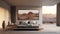 Minimalist Desert Landscape Bedroom: 3 Frame Photo In Uhd 8k 3d
