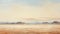 Minimalist Desert Landscape Painting With Panoramic Scale