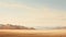 Minimalist Desert Landscape Painting With Vast Coastline Expanse